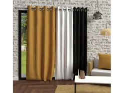 Outlet Soleil d'ocre Cortina con ojales de mostaza BOHEME lavada135x250 cm Amarillo