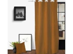 Hot Soleil d'ocre Cortina con ojales en algodón lavado 135x250 cm SPIRIT bronze Amarillo