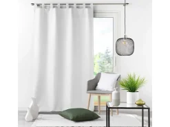 Douceur d'intérieur Ropa De Casa^Cortina con ojales en poliéster liso – Sobriedad y elegancia en atemporal Blanco