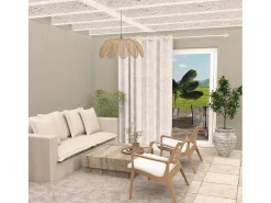 Soleil d'ocre Ropa De Casa^Cortina con ojales especial para ventanal 280x250 cm CELIA taupe, por Topo