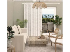 Soleil d'ocre Ropa De Casa^Cortina con ojales especial para ventanal 280x250 cm CELIA taupe, por Topo