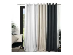 Soleil d'ocre Ropa De Casa^Cortina con ojales lavados de microfibra 135x250 BOHEME Blanco