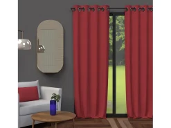 Soleil d'ocre Ropa De Casa^Cortina con ojales 135X250 cm BLACKOUT Rojo