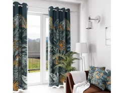 Soleil d'ocre Ropa De Casa^Cortina con ojales 135x250 cm TROPIC Gris