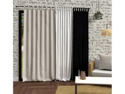 Sale Soleil d'ocre Cortina con patas lavadas de microfibra 135x250 cm Lino BOHEME Beige