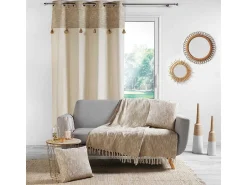Douceur d'intérieur Ropa De Casa^Cortina de decoración con estilo dorado 140 x 240 cm Beige