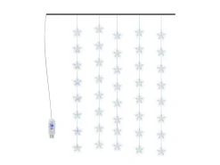Cortina de luces estrellas 200 LEDs blanco frío 8 funciones