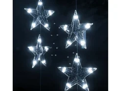 Cortina de luces estrellas 500 LEDs blanco cálido 8 funciones