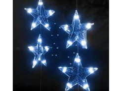 vidaxl Iluminación Exterior^Cortina de luces estrellas 200 LEDs 8 funciones Azul