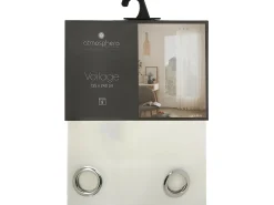 Outlet Atmosphera Cortina fina lisa con ojales Marfil