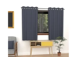 Soleil d'ocre Ropa De Casa^Cortina lisa con ojales antiarrugas 135x180 cm ALIX blue jeans Azul oscuro