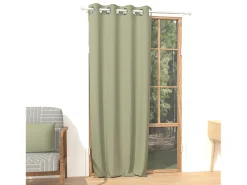Soleil d'ocre Ropa De Casa^Cortina lisa con ojales antiarrugas 135x250 cm ALIX caqui, por Verde