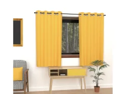 Cortina lisa con ojales antiarrugas 135x180 cm ALIX amarillo radiante, por Soleil d'Ocre