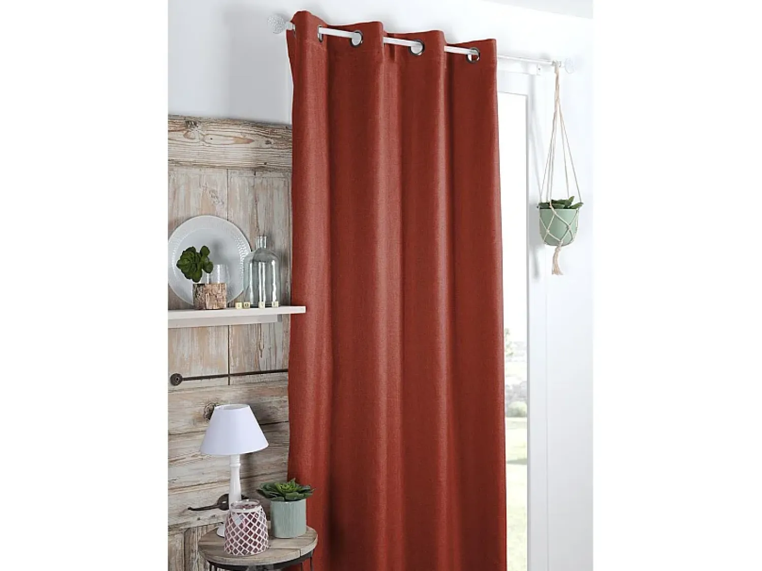 Clearance marque Cortina ocultante unida tramada 140 x 260 cm Terracota