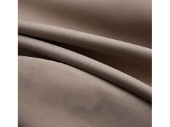 Cortina opaca con anillas de metal gris topo 290x245 cm ES782215