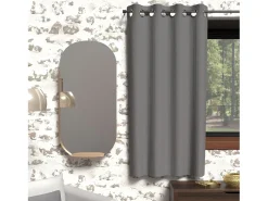 Soleil d'ocre Ropa De Casa^Cortina opaca con ojales 135x180 cm BOHEME, de Gris