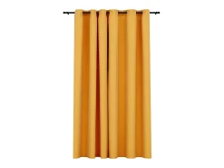 Best Cortina opaca con ojales look de lino 290x245 cm ES903763 Amarillo