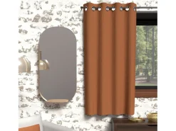 Soleil d'ocre Ropa De Casa^Cortina opaca con ojales 135x180 cm BOHEME terra, por Naranja
