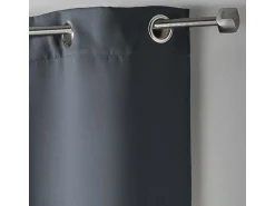 Sale Douceur d'intérieur Cortina opaca lisa con ollaos 135 x 240 cm Gris