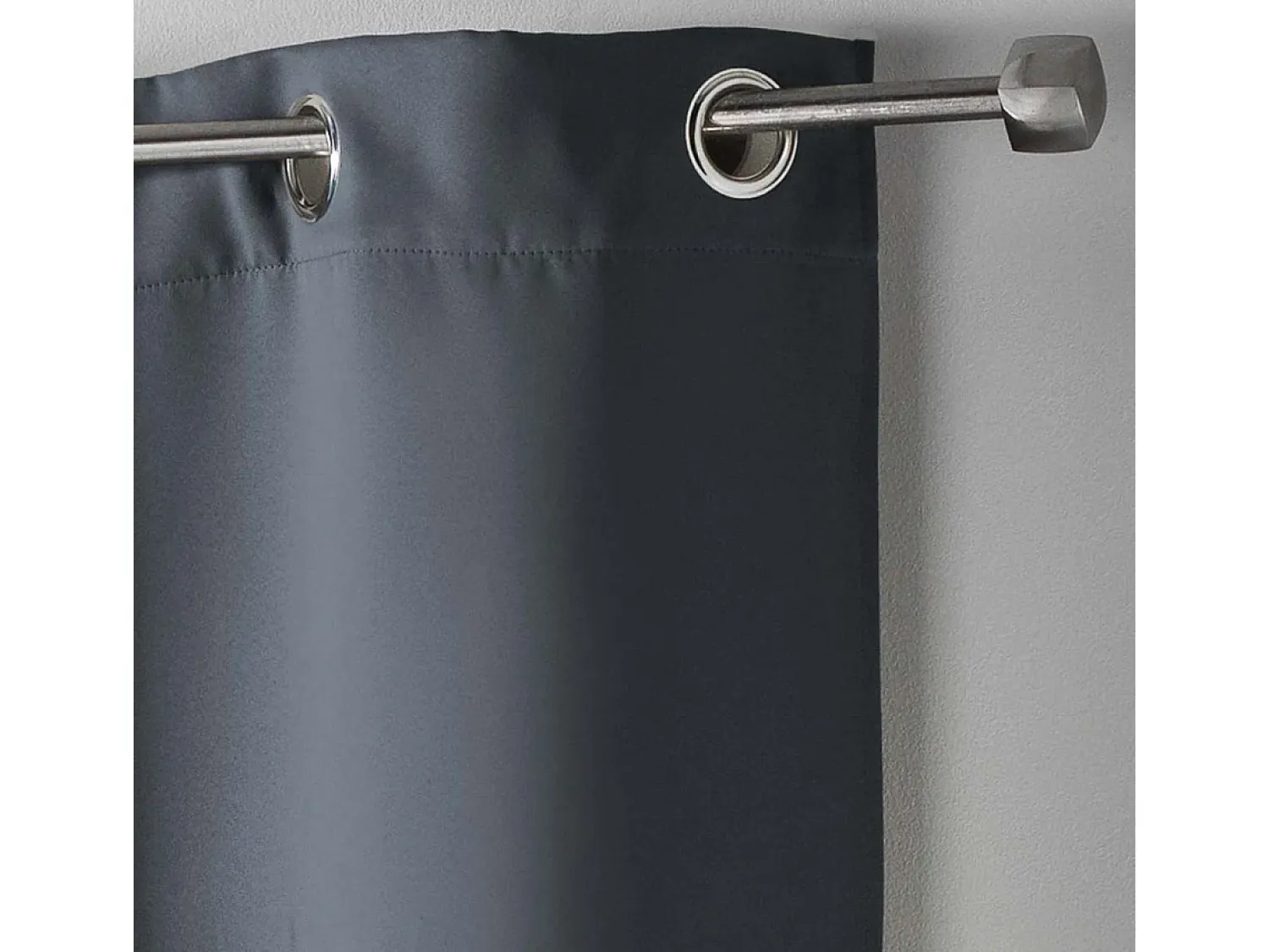 Sale Douceur d'intérieur Cortina opaca lisa con ollaos 135 x 240 cm Gris