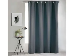 Sale Douceur d'intérieur Cortina opaca lisa con ollaos 135 x 240 cm Gris