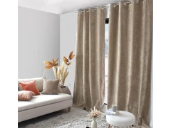 DECOSTAR Ropa De Casa^Cortina térmica de terciopelo con forro polar Marru00f3n