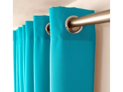 DECOSTAR Ropa De Casa^Cortina unida con ollaos Azul turquesa