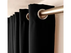 New DECOSTAR Cortina unida con ollaos Negro