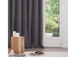 Sale Atmosphera Cortinas Opaco Gris Poliéster 2 Unidades (135 x 240 cm) Gris antracita