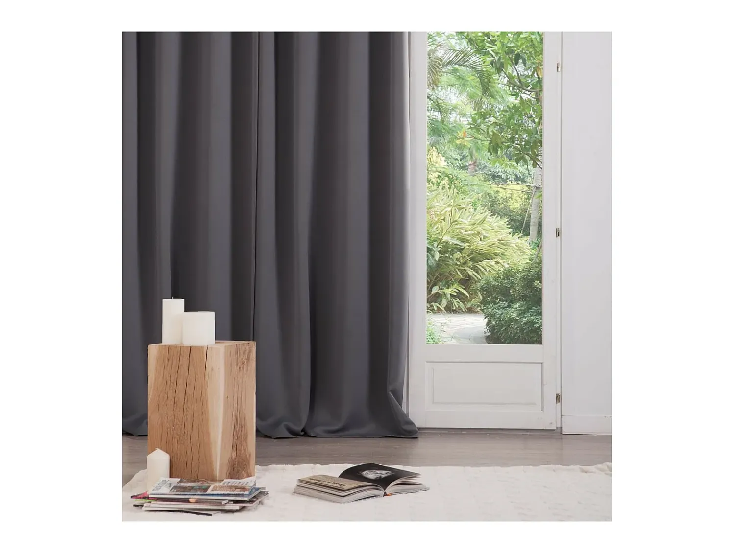 Sale Atmosphera Cortinas Opaco Gris Poliéster 2 Unidades (135 x 240 cm) Gris antracita