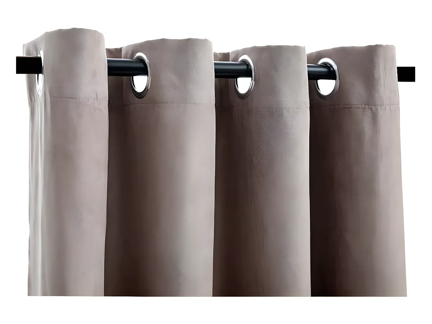 Ropa De Casa^Cortinas opacas con aros de metal 2 piezas gris 140x245 cm ES354195 Topo