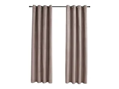 Ropa De Casa^Cortinas opacas con aros de metal 2 piezas gris 140x245 cm ES354195 Topo