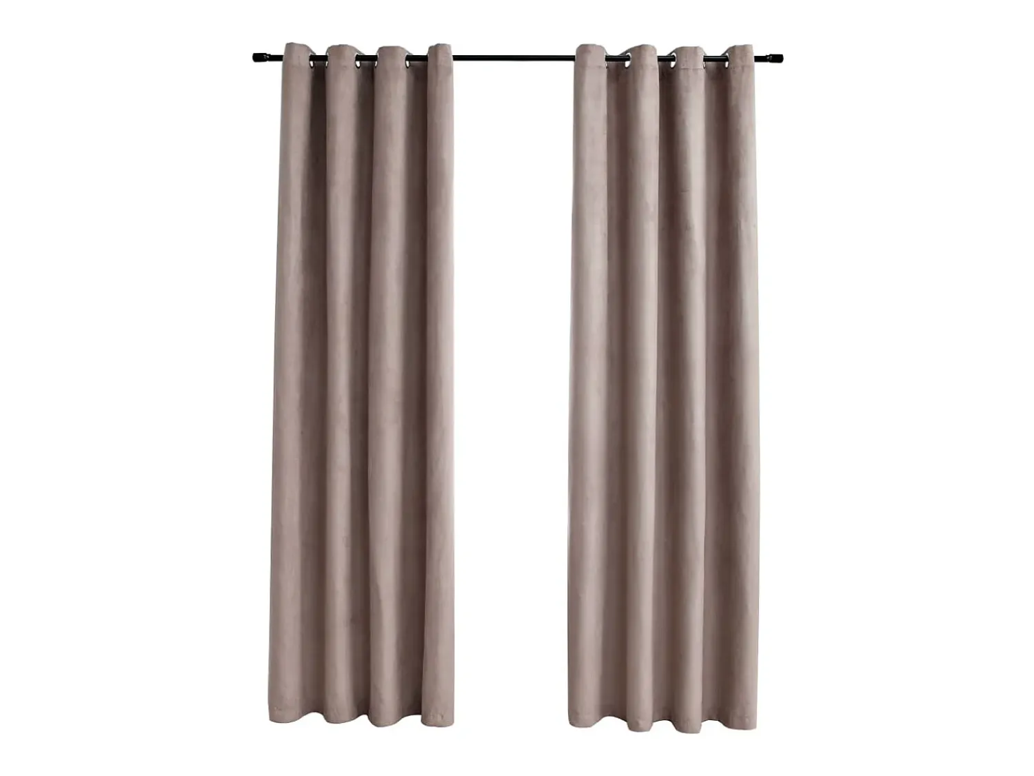 Ropa De Casa^Cortinas opacas con aros de metal 2 piezas gris 140x245 cm ES354195 Topo