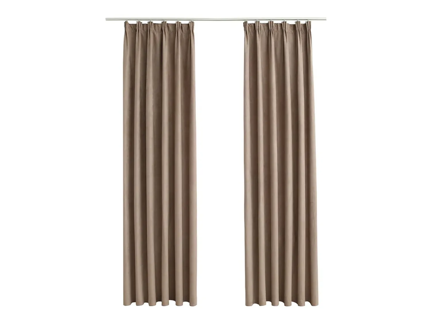 Best Cortinas opacas con ganchos 2 piezas gris 140x225 cm ES183665 Topo
