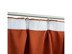 New Cortinas opacas con ganchos 2 unidades color oxidado 140x245 cm ES134938 Topo