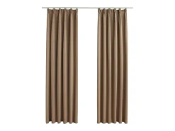 Ropa De Casa^Cortinas opacas con ganchos 2 piezas gris 140x245 cm ES657895 Topo