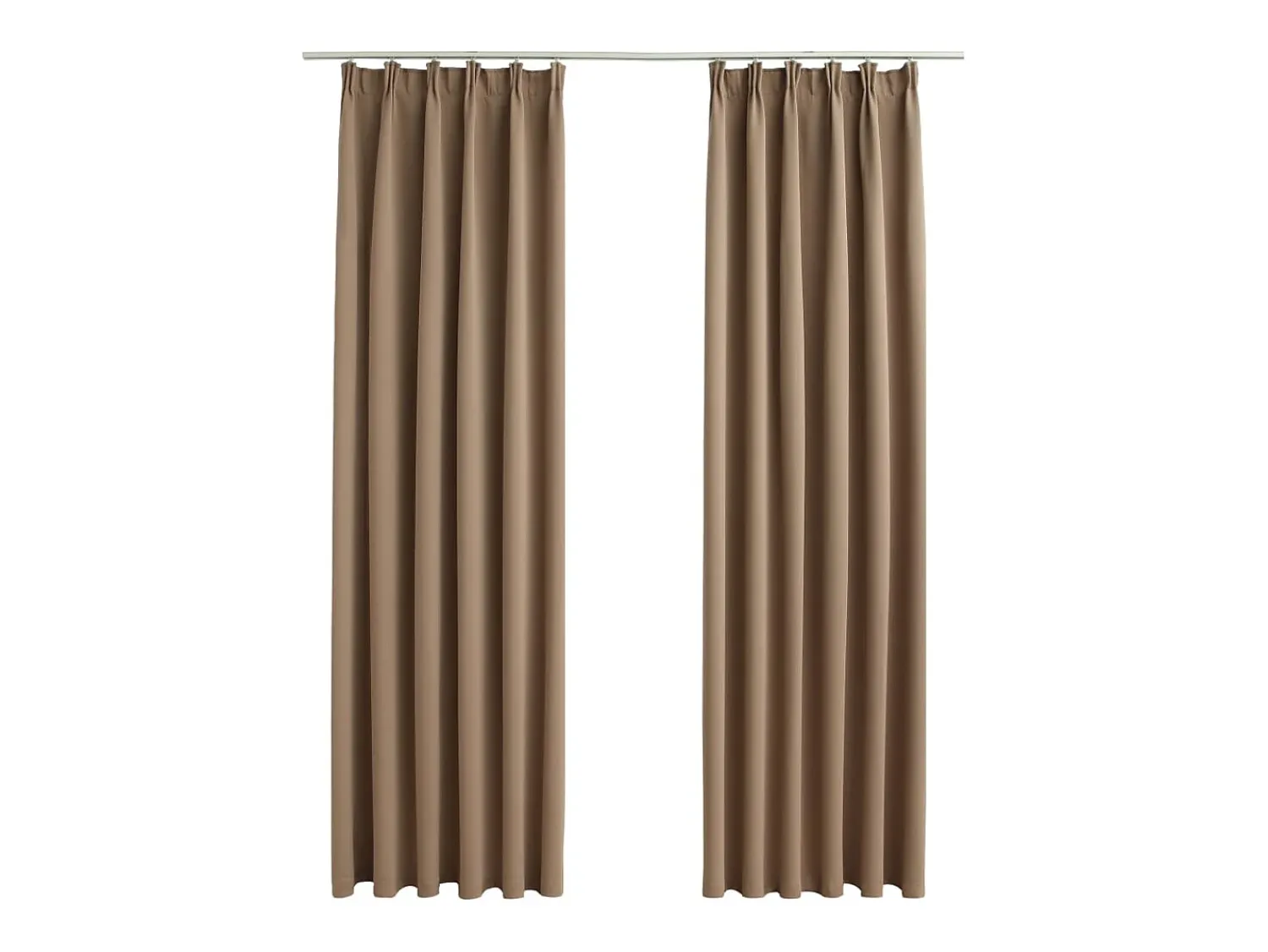 Ropa De Casa^Cortinas opacas con ganchos 2 piezas gris 140x245 cm ES657895 Topo