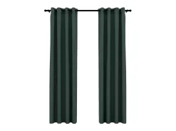 Ropa De Casa^Cortinas opacas con ojales look de lino 2 pzas 140x225 cm ES500414 Verde