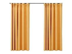 Cortinas opacas ganchos look de lino 2 pzas amarillo 140x175 cm ES712559