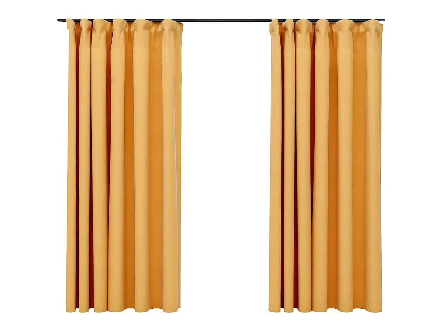 Cortinas opacas ganchos look de lino 2 pzas amarillo 140x175 cm ES712559