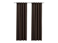 Ropa De Casa^Cortinas opacas ganchos look de lino 2 pzs gris taupe140x245cm ES981047 Topo