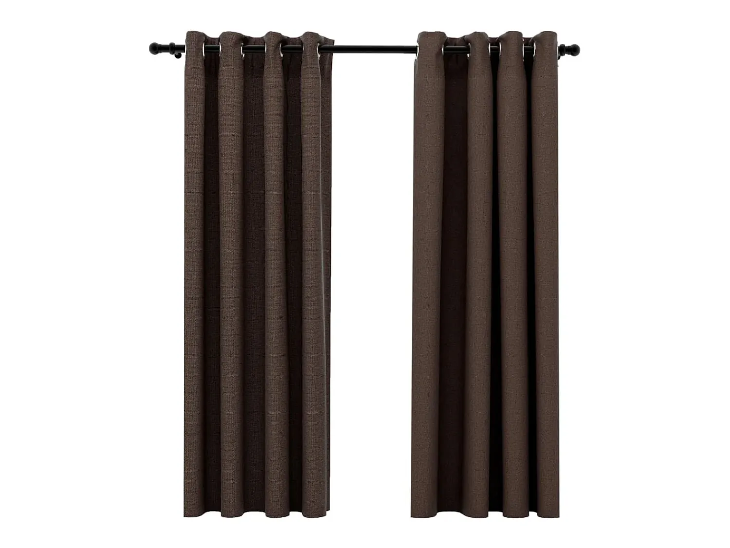 Clearance Cortinas opacas ojales look de lino 2 pzas gris 140x175 cm ES492382 Topo