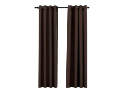 Ropa De Casa^Cortinas opacas ojales look de lino 2 pzas gris 140x245 cm ES193458 Topo