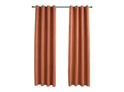Ropa De Casa^Cortinas opacas y aros de metal 2 piezas color óxido 140x245 cm ES325168 Topo