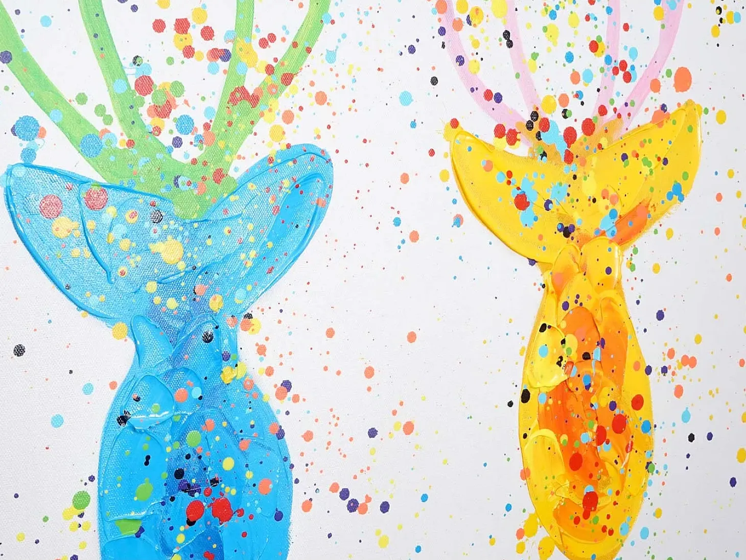 Cuadro al óleo Ciervo II pintado a mano