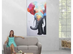 MCW Cuadro^Cuadro al óleo Elefante II pintado a mano Multicolor