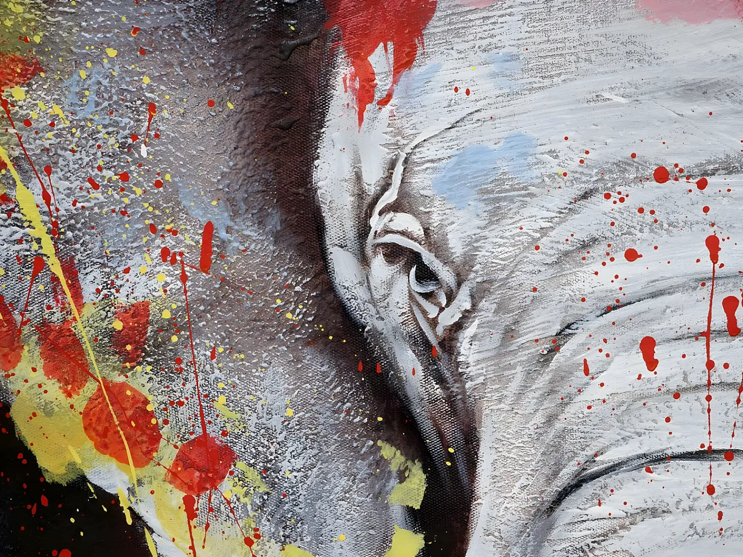 Best MCW Cuadro al óleo Elefante -H25 pintado a mano, 180x120cm Multicolor