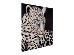 MCW Cuadro^Cuadro al óleo Leopardo blanco pintado a mano Multicolor