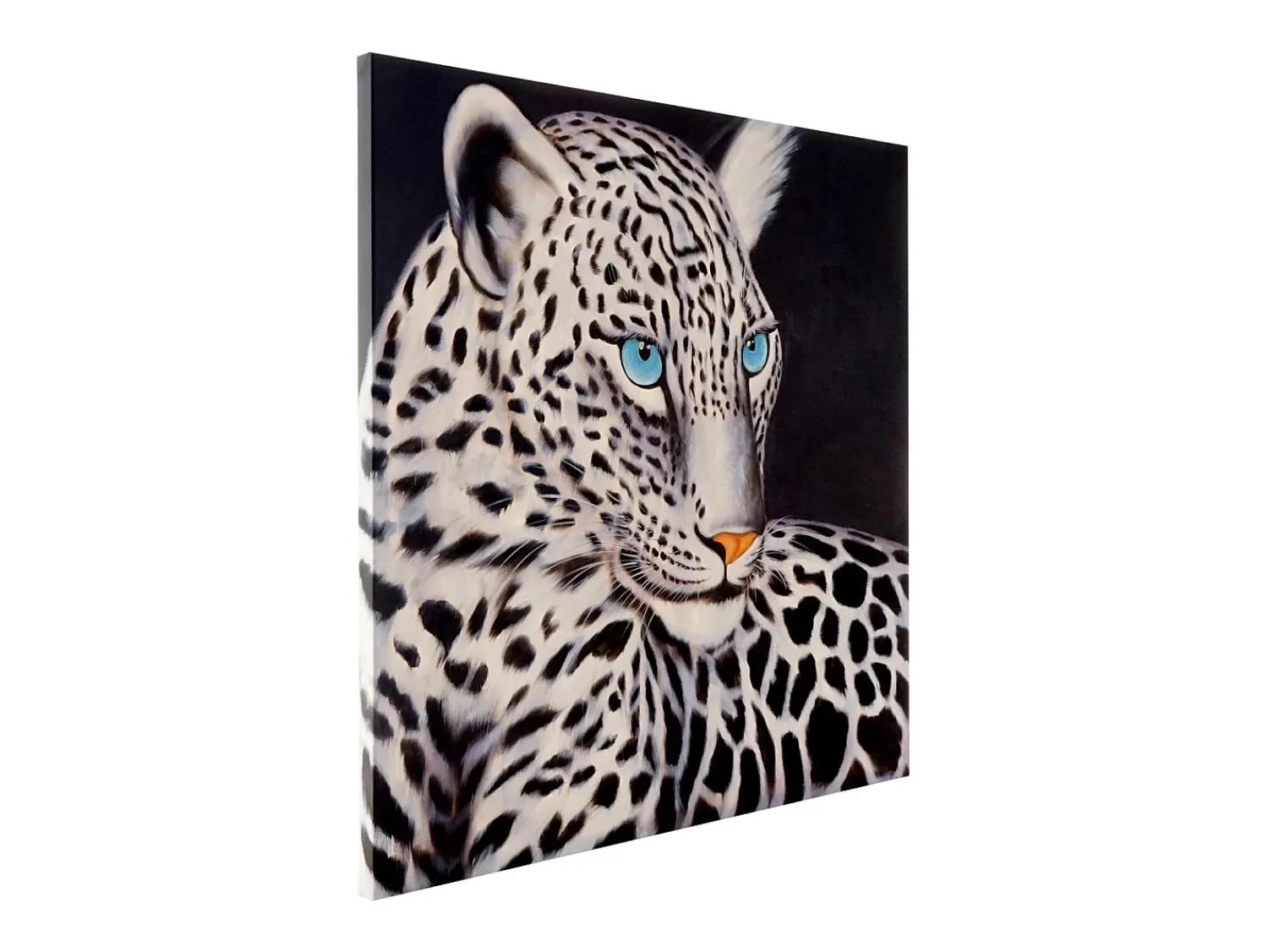 MCW Cuadro^Cuadro al óleo Leopardo blanco pintado a mano Multicolor