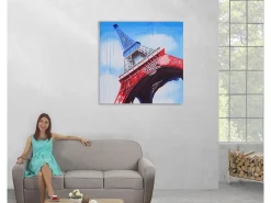 Cuadro al óleo Torre Eiffel pintado a mano
